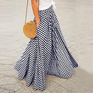 Gingham Ankle Length Skirt